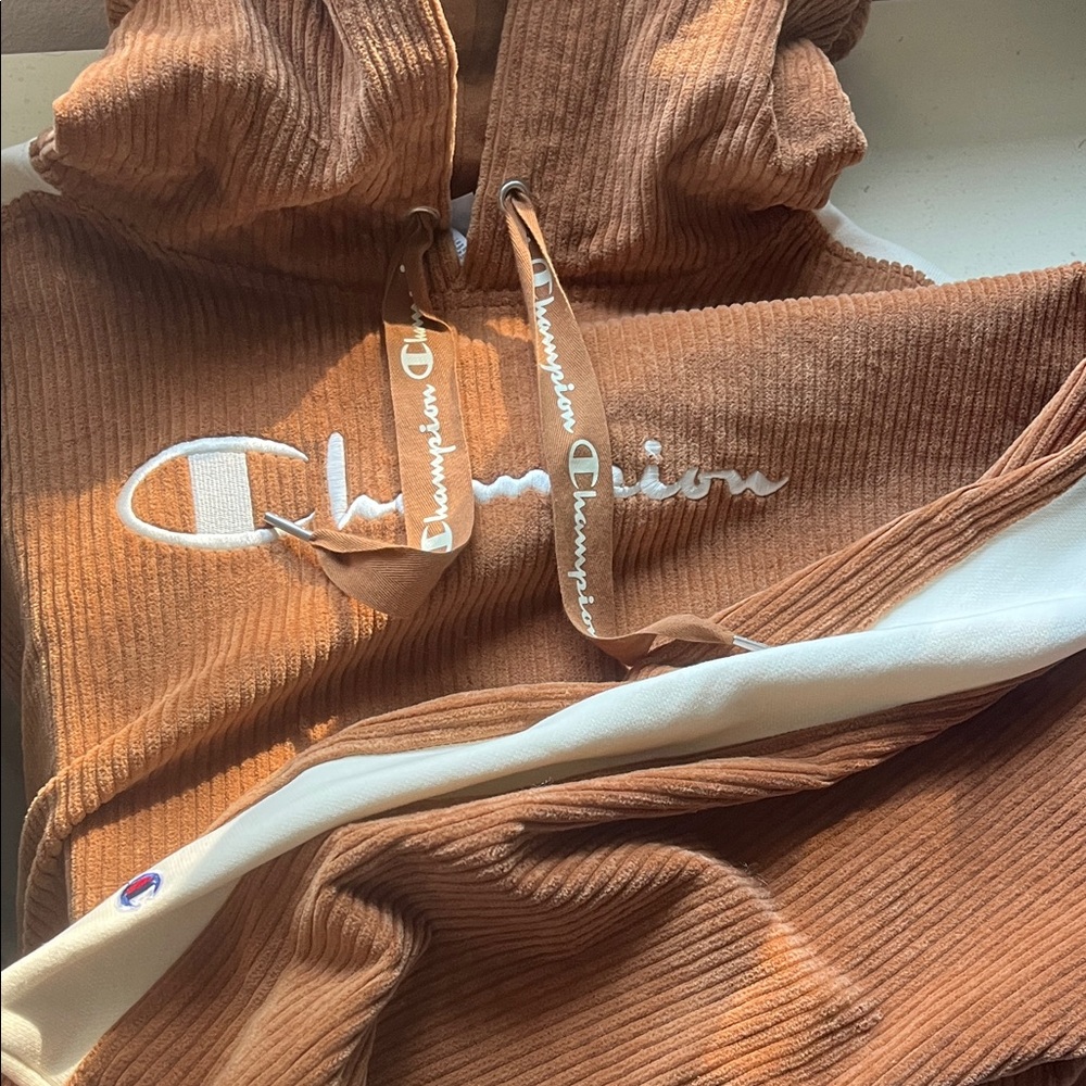 Champion Tan Corduroy Pullover with Cream Details